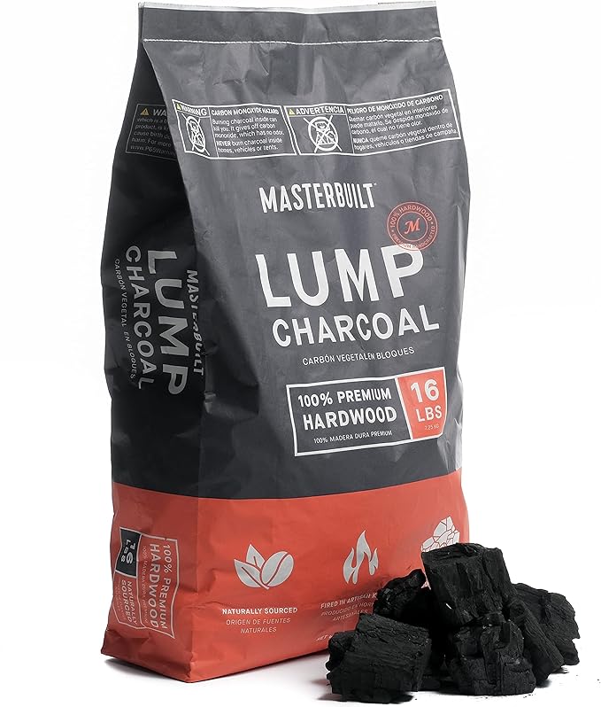 Masterbuilt® Premium Hardwood Lump Charcoal for Gravity Series Charcoal Grill and Smokers, Compatible with All Barrel, Kamado, and Kettle Grills, 1 Pack, 16LB