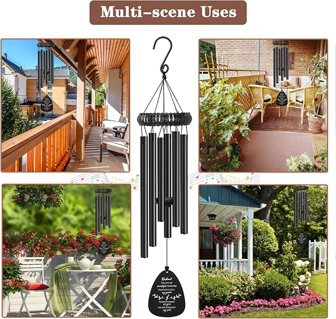 Memorial Gifts for Loss of Husband, Memorial Wind Chimes for Loss of Husband, Loss of Husband Sympathy Gift, Bereavement Remembrance Funeral Grief Gifts for Loss of Husband