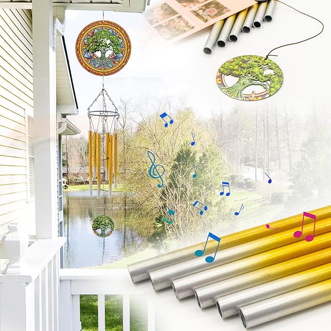 Wind Chimes with Tree of Life Wind Spinner, Gifts for Men, Women, Retirement, Teacher, Parents - Outdoor Hanging Decor Clearance for Garden, Patio, Backyard Or Porch