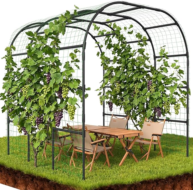 Tall Garden Arch Trellis for Climbing Plants, 88in Tall Metal Plant Support Trellis Archway for Climbing Plant Vegetables Cucumber, Outdoor Yard Lawn Garden Arch Tunnel Trellis
