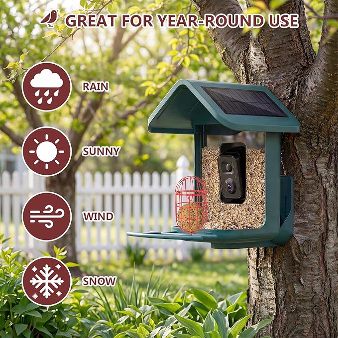 SheeChung Metal Suet Ball Holder Compatible with Bird Buddy,Smart Feeders Replacement Part with 5mm Screw Hole,Birds Buddy Accessories,Easy Attachment for Bird Feeders,Easy to Clean & Refill,Red