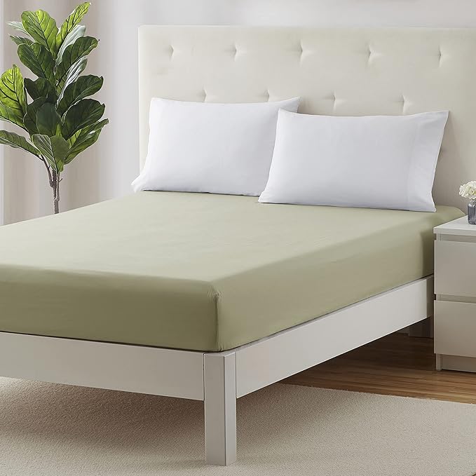 Clara Clark Fitted Sheet, Extra Deep Pocket Fits Deep Mattress, Luxury Soft Fitted Sheet Only, Full Sage Green