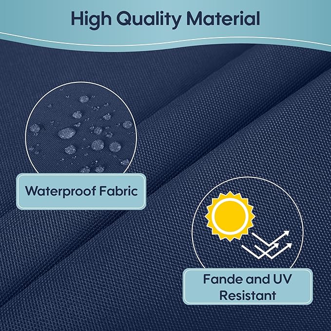 Only choice Outdoor Chaise Lounge Cushion Set of 2, 75" x 24" Lounge Chair Cushion Water-Resistant & Fade-Resistant for Lawn, Pool, Replacement Seat Cushion for Patio (Navy Blue)