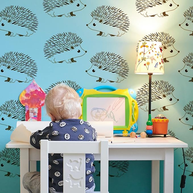 FINGERINSPIRE Hedgehog Stencil - 11.7x8.3inch Reusable Hedgehog Painting Template for Wall, Floor, Furniture, Wood and Paper