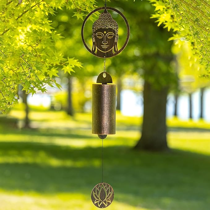 VP Home 31-inch Rustic Zen Buddha Wind Chimes for Outside Unique Zen Buddha Windchimes Outdoor Decorations Garden Decor Buddha Gift for Women, Mom, Grandma, Unisex