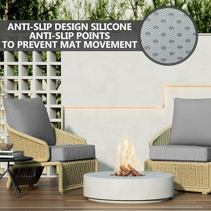 22" x 22" x 6" Outdoor Deep Seat Cushions - Waterproof & Fade Resistant Patio Furniture Replacement Cushions, Non-Slip Outdoor Cushions Fit Loveseats, Couches, Chairs, and Sofas