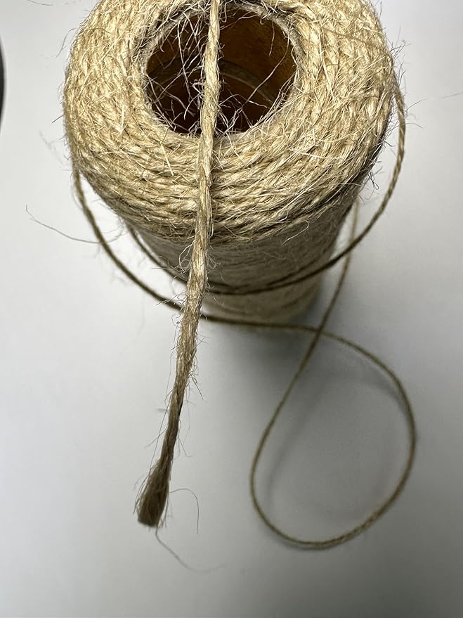 Jute Twine String 328 Feet，Christmas Twine ，Packing String，Packing String for Gift Wrapping Craft Projects Gardening Decoration and Home Decor for Climbing Plants