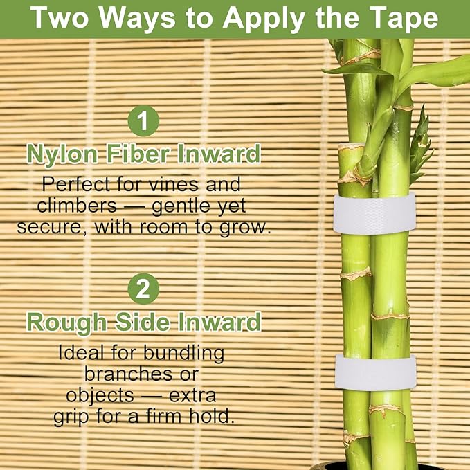1 Roll 131 Feet/40M Plant Tape, Reusable Double-Sided Hook and Loop Tape, Width 12mm/0.47" Garden Tie for Climbing Plants Fastening Support, Cable Wire Management Strap (White)