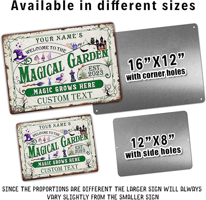 Personalized Metal Signs with Name Made in USA Custom Vintage Garden Sign Waterproof Vintage Decorative Metal Print for Wall Decor Customized Home Garden Ideas Gifts Artwork Prints for Yard Ourdoor