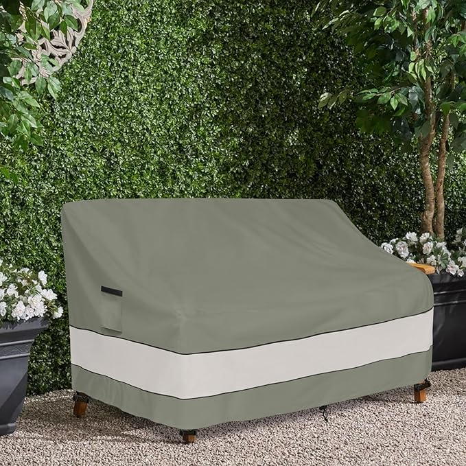 Outdoor Sofa Cover,Patio Loveseat Cover,3-Seater Bench Cover,Waterproof Heavy Duty Patio Furniture Covers,85" W x 38" D x 35" H Inches Grey Green