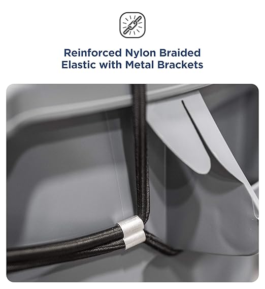 ENCASED Trash Can Lock for Animals/Raccoons, Bungee Cord Heavy Duty Large Outdoor Garbage Lid Lock ((Does NOT Include Trash Can))