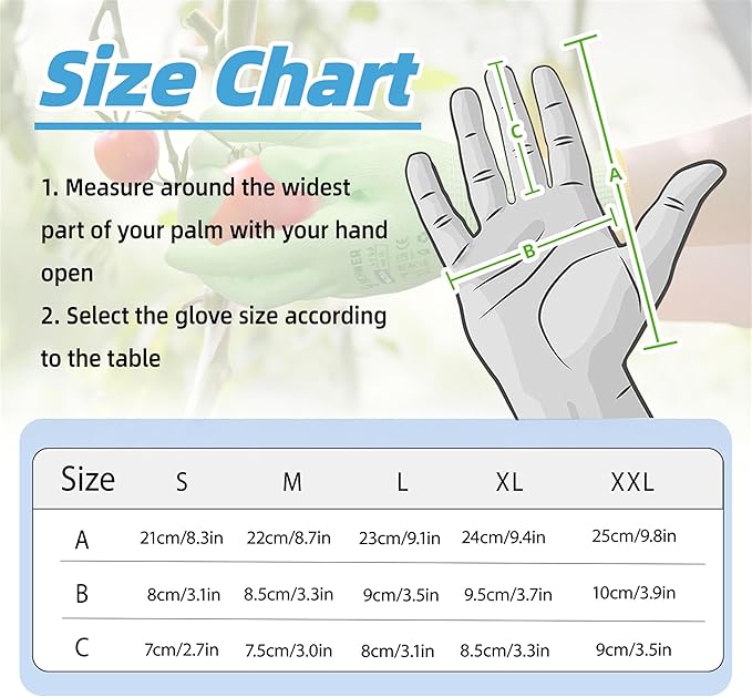 Schwer 6 Pairs Gardening Gloves, Water-based PU Coating, Ultimate Environmental Safety, Comfortable and Breathable Garden Gloves for Men and Women, Working Gloves for DIY, Outdoor Activities, XL
