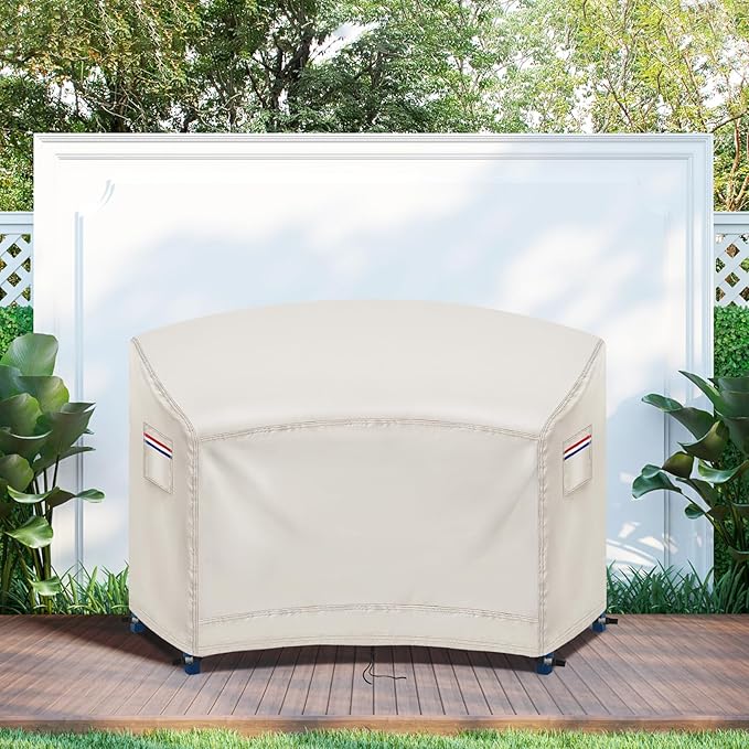 Tall Adirondack Chairs Set Cover,Waterproof Covers for Tall Adirondack Chair Set of 2,Outdoor Cover for Poly Balcony Chair with Connecting Tray,80" Wx30 Dx49 H,500D,Beige