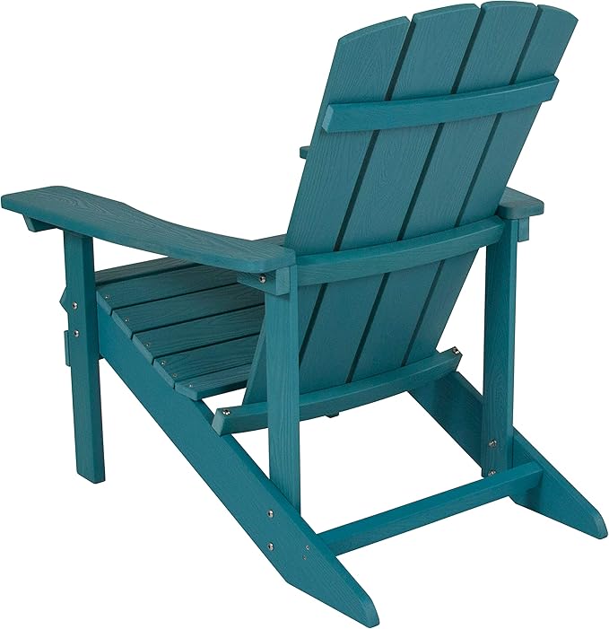 Flash Furniture Charlestown Poly Resin Adirondack Chair - Sea Foam - All Weather - Indoor/Outdoor - Set of 2