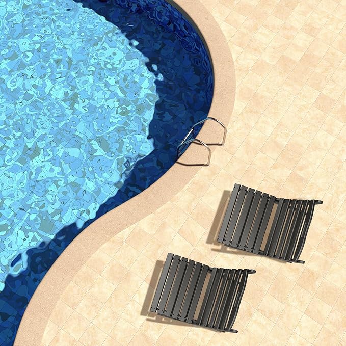 GREENVINES Folding Wave Chairs Set of 4 | Xavier | Portable Adirondack Chair | HDPE Plastic | All Weather | Black | for Fire Pit Beach Poolside Outdoor Deck Garden Patio Porch Fishing