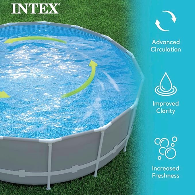 Intex 2100 GPH Above Ground Pool Sand Filter Pump Bundled with Krystal Clear Saltwater System, Improved Circulation and Filtration