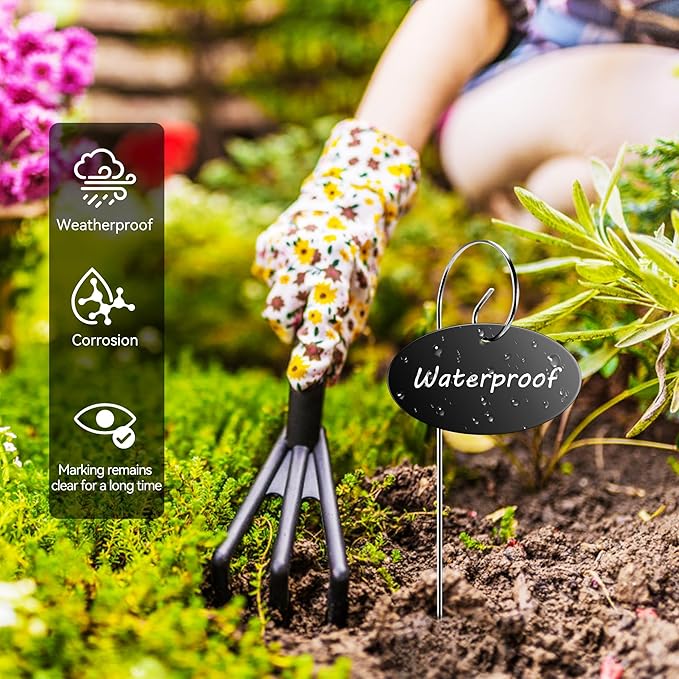 Plant Labels, 25 Pcs Acrylic Garden Labels Stakes with Pen, Plant Markers for Outdoor Garden, Plant Tags for Potted Plants, Seed, Flowers