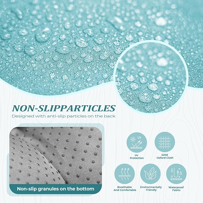 Waterproof Long Lounger Chair Cushion Outdoor Chaise Lounge Chair Cushionswith Ties, Patio Recliner Thickened Lounge Chair Cushions for Indoor 74.4 x 22 x 4.7 Inches, Cushion Only(Lake Blue)