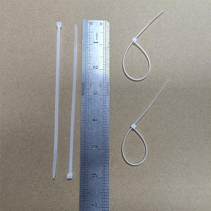 1000 pcs 6 inch Cable Zip Ties Heavy Duty, Premium Plastic Wire Ties with 18 LBS Tensile Strength, UV Resistant Cable Ties, Self-Locking White Nylon Tie Straps