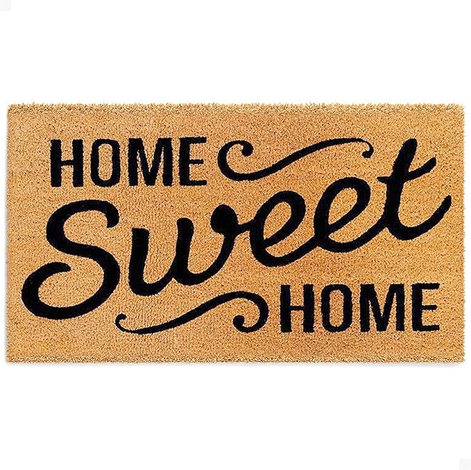 THEODORE MAGNUS Door Mat - Welcome Mat for Front Door with Non-Slip Backing - Durable Coir Doormat - Perfect for Outside Entrance and Entryway Matt - Outdoor/Indoor - Home Sweet Home - 17" x 30"