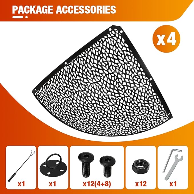 REDCAMP 30Inch Fire Pit Spark Screen, Collapsible Fire Pit Screen Round with Handle, Heavy Duty Iron Fire Pit Cover Mesh Round Replacement Firepit Screens Easy Opening for Outdoor Patio Backyard