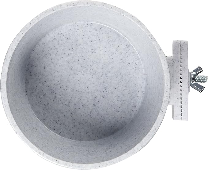 Lixit Quick Lock Removable Cage Bowls for Rabbits,Guinea Pigs,Gerbils,Ferrets,Dogs,Cats,Birds,and Other Small Animals - Made in USA (Gray,20 Ounce),(Pack of 3)