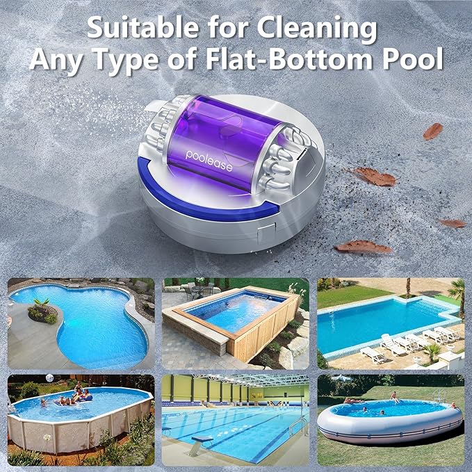 X1 Robotic Pool Vacuum for Above Ground Pool, Automatic Cordless Pool Cleaner with 45W Dual-Motor, Ideal for Above-Ground Flat Pool, 2L Debris Capacity, 90Mins Runtime
