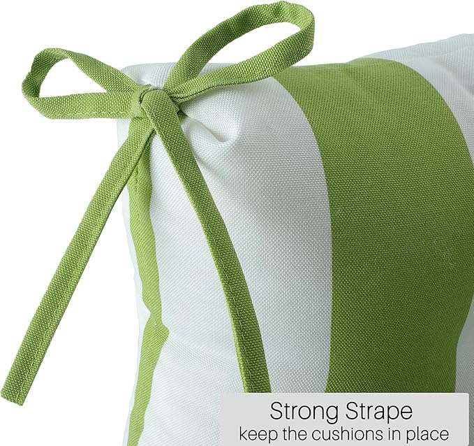 Only choice High Back Chair Cushions,Adirondack Chair Cushion with Waterproof All-Weather, Rocking Chair Cushion for Outdoor Patio, Garden Porch 44”x 22”x 4,Set of 2 (Green/White)