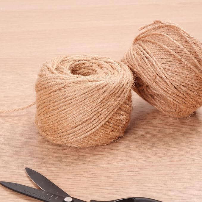 Garden Twine Natural Jute Twine 200 Feet 3mm 4ply Twine String for Climbing Plants Gardening Crafts Gifts Wrapping Decoration Bundling Packing String