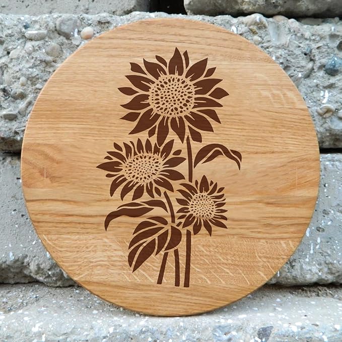 Large Sunflower Painting Stencils - 15x12Inch Flower Template Reusable - Drawing Plants Theme Decoration on Wood, Home, Garden, Outdoor Fence and DIY Projects