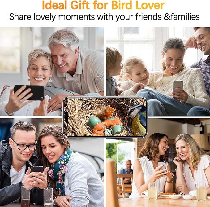 Bird House with Camera, 5MP Smart Birdhouse Camera with Solar Powered, Bird Box Camera for Families, Motion Detection & 32GB SD Card, Watch Bird Nesting & Hatching in Real Time, Ideal Gift for Friends