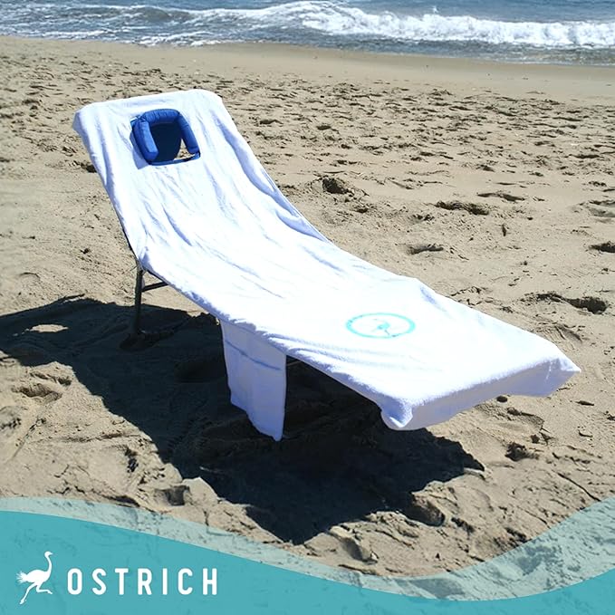 Ostrich Custom-Fitted Chaise Towel, Designed to Fit Chaise Lounge Chairs, Beach Chair Not Included