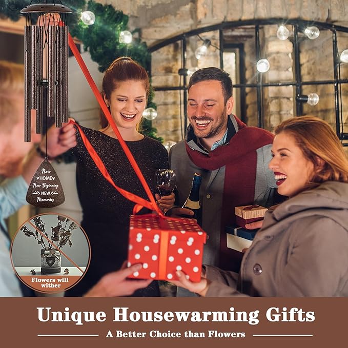 House Warming Gifts New Home, 32" Bronze Wind Chimes Housewarming Gifts New Home, Wedding Gift for Couples Women Men Homeowners