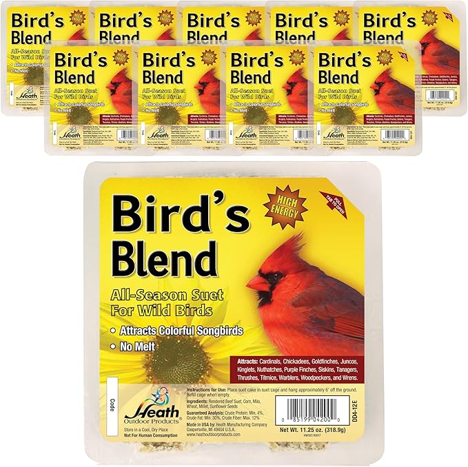 Heath Outdoor Products Birds DD4-10 All Season High Energy Suet Cake,(Pack of 20)