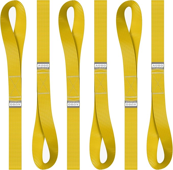 Soft Loop Tie Down Straps - 1,500 Load Capacity & 4,500 Lbs Breaking Strength - 6 Pack - Loops for Securing ATV, UTV, Motorcycles, Scooters, Dirt Bikes, Lawn & Garden Equipment - by AUGO