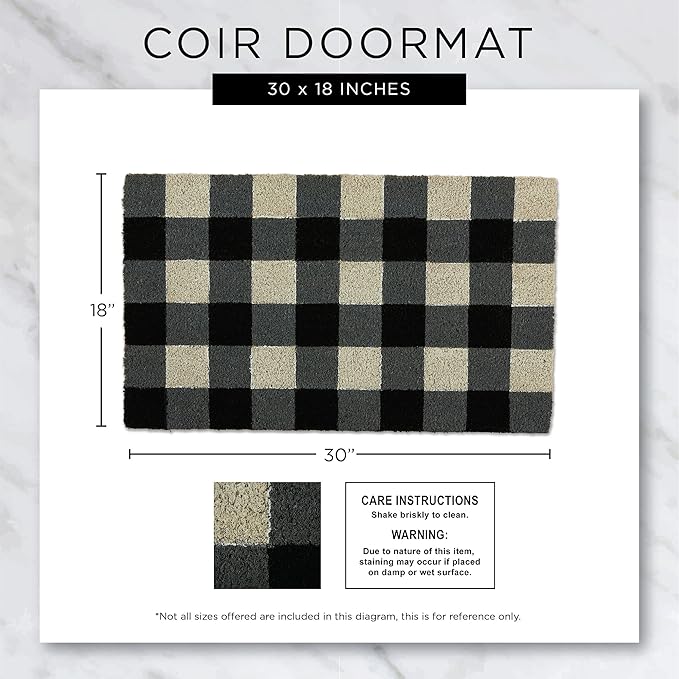 DII Natural Coir Doormat Outdoor Welcome Mat, 17x29, Rusty Orange