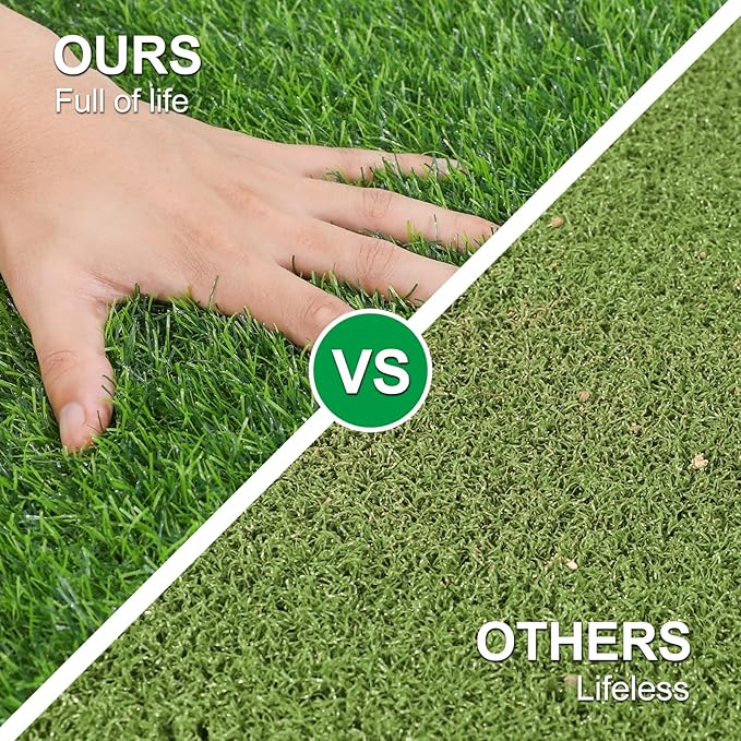 Artificial Grass Door Mat, Turf Grass Front Door Mats Outdoor/Indoor, Realistic Fake Grass Rug for Entrance, Dog, Patio, Camper, Home Decor, 24" x 36"