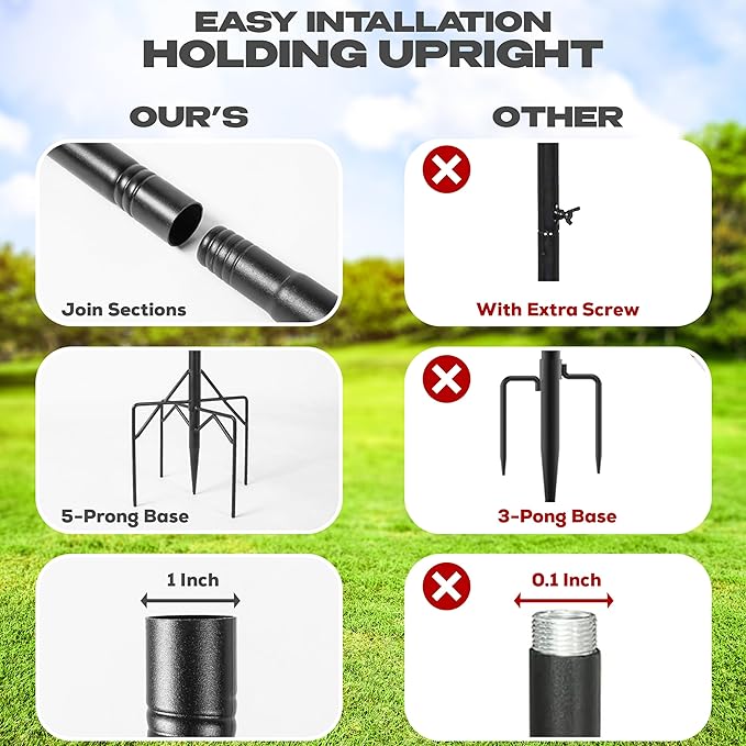 79 Inch Adjustable Bird Feeder Pole for Outdoors Heavy Duty | Birdhouse Pole | Bird Feeder Stand with Mounting Bracket and Shepherd's Hooks | Mounting Pole for Smart Bird Feeder