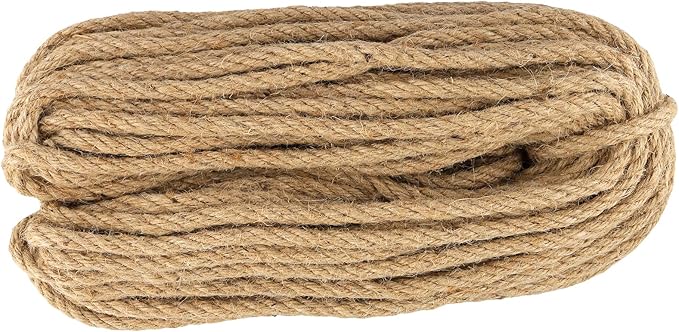Jute Twine Rope, 8mm Thick, 164 Feet, Hemp Rope for Decorating, DIY Crafts, Garden