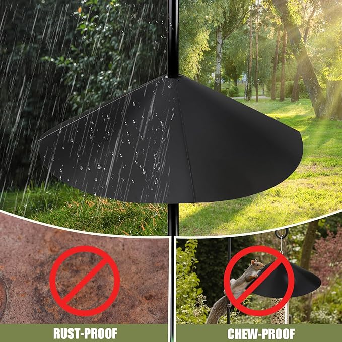 24 Inch Metal Squirrel Baffle,Squirrel Guard for Bird Feeder Without Screws Assemble,Hanging Baffle Outdoor Protect Bird Feeders and Pole Mount from Raccoon Squirrels Rodents