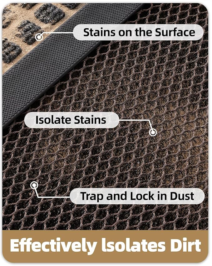 Color&Geometry High Stretch Elastic Silk Doormat, Front Door Mat Outside Entrance, Outdoor Door Mat for Patio,Quick-Dry & Heavy-Duty, Non-Slip Rubber Doormat, 24"x36" Dark Brown