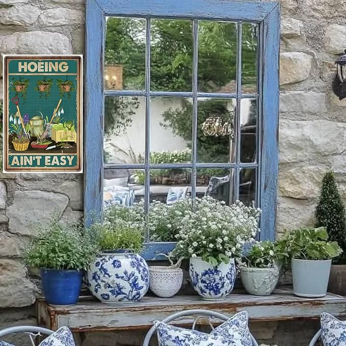 Funny Garden Signs,Garden Decor for Outside Metal Tin Signs,Gardening Gifts for Plant Lovers Gardener Women(8 X 12 Inch)