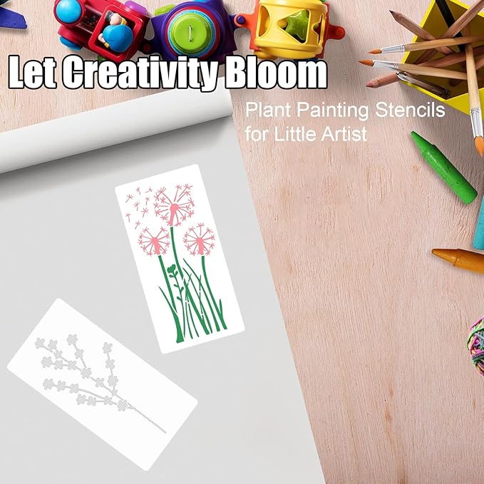 18 Pieces Stencils for Painting Leaves Plants Templates Flower Craft Stencil Reusable Plastic DIY Drawing Template Tropical Stencils for Paint on Wood Wall Rock Home Decor