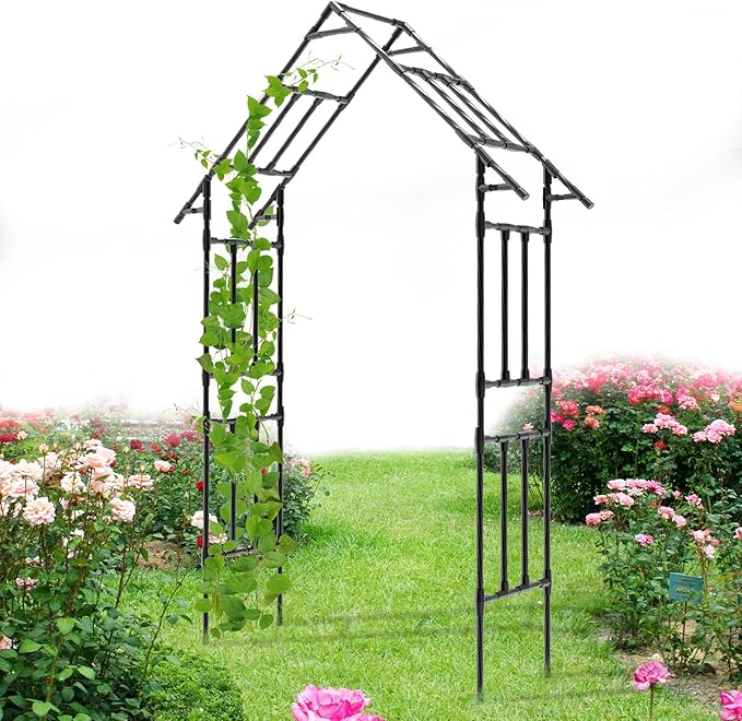 Garden Arch Trellis - L:48", H:98", W:16", Gothic Arch Trellis with Reinforced Frame, Garden Arch Trellis for Climbing Plants Outdoor, Garden Arch for Backyard, Patio, Lawn, Balcony