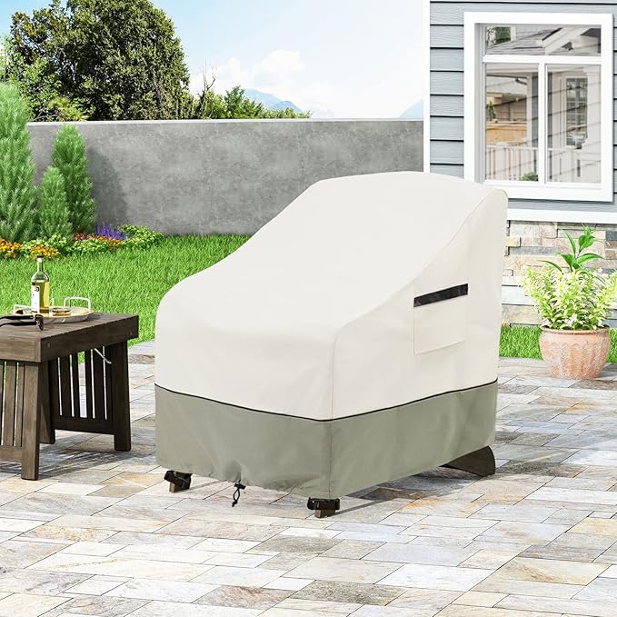 Patio Adirondack Chair Cover 2 Pack,Waterproof Heavy Duty Outdoor Chair Covers,Patio Adirondack Chair Cover for Outdoor Chair(28 W x 33 D x 36 H inches),Beige