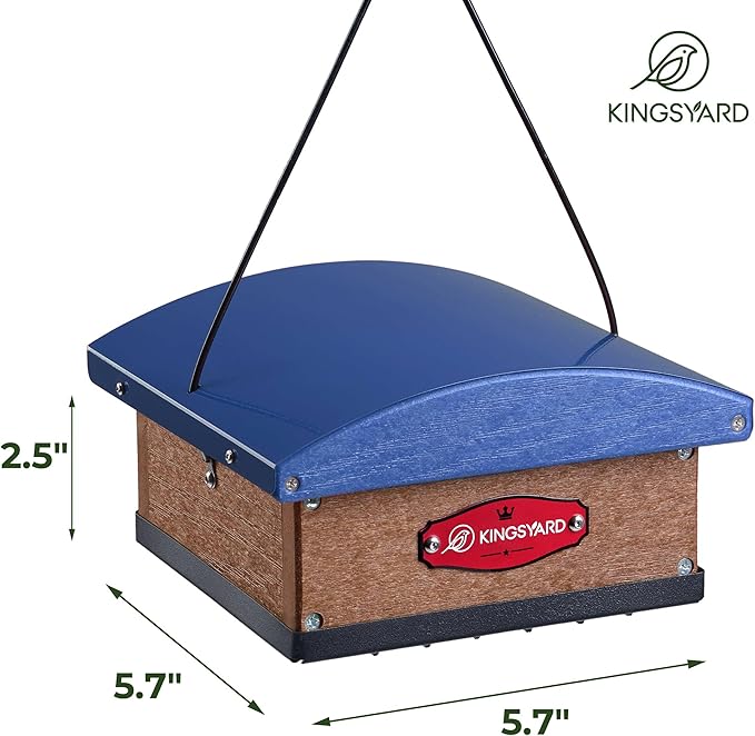 Kingsyard Upgraded Upside Down Double Suet Feeder with Metal Weatherproof Roof, Squirrel-Proof Metal Edging, Suet Feeders for Outside Hanging, Great for Attracting Woodpecker, Nuthatch, Titmouse