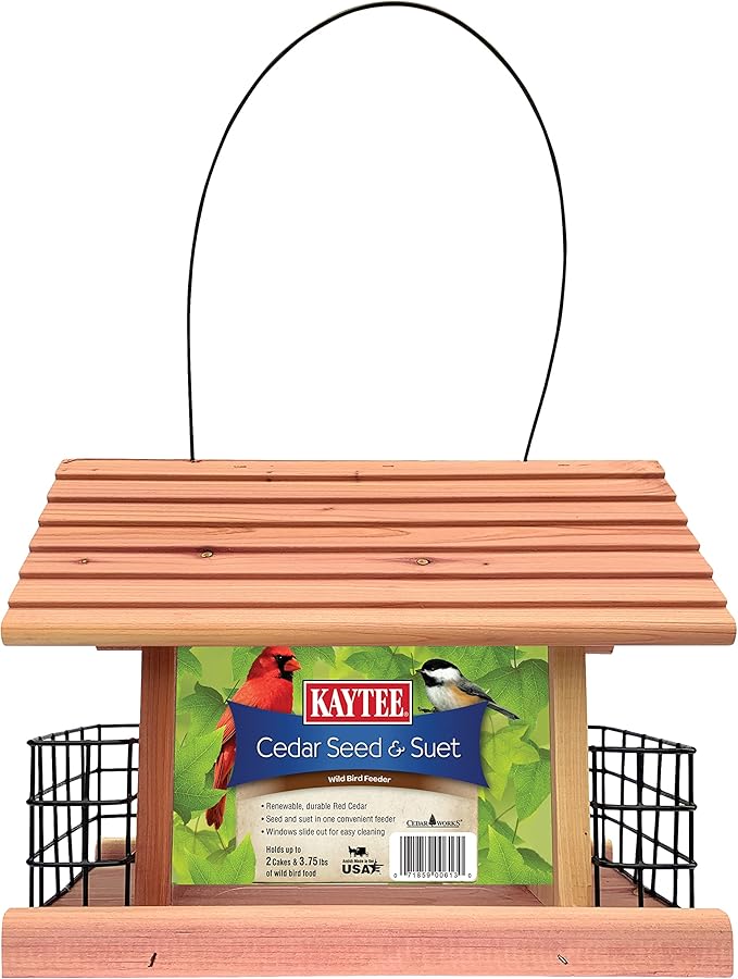 Kaytee Cedar Seed and Suet Feeder