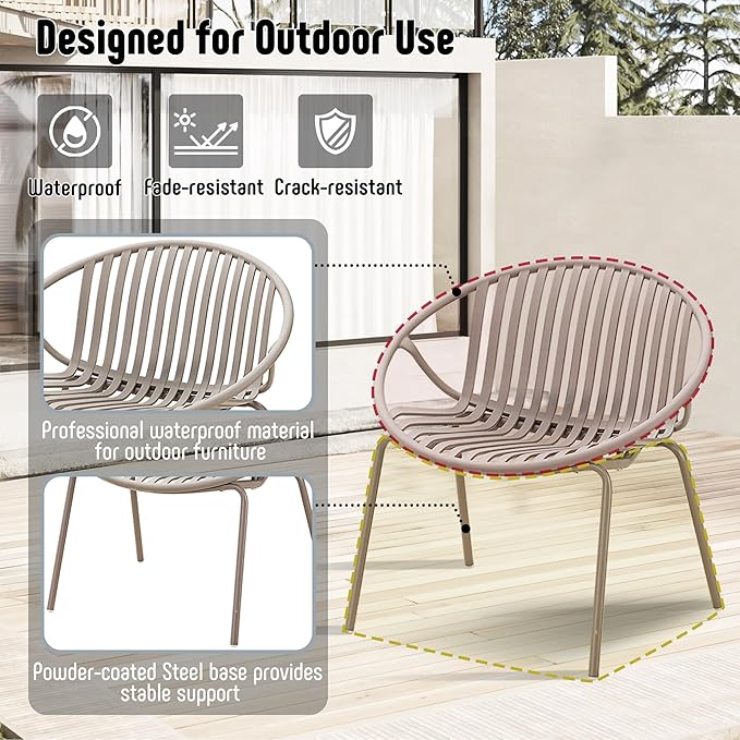 Patio Furniture Set, 3 Pieces Outdoor Furniture with Bistro Table and Chairs Set of 2, Outdoor Patio Set with Porch Chairs and Table, Deck Conversation Set for Garden Poolside