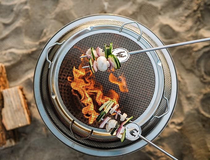 Solo Stove Bonfire Shield - Durable Stainless Steel Spark Protector Mesh Screen for Fire Pits, Keeps Pops and Hot Embers Contained for Safe Outdoor Fires, Includes Shield Removal Tools