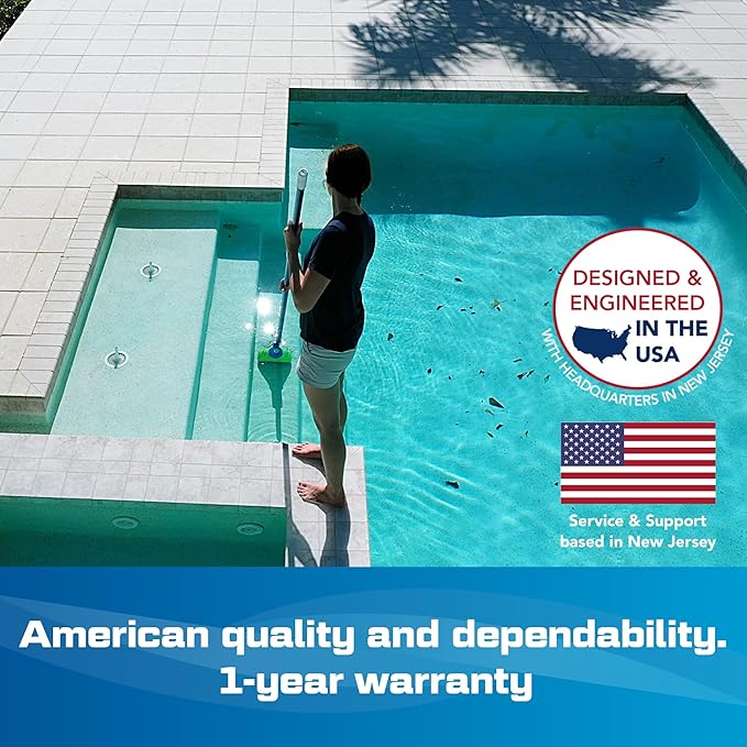 POOL BLASTER Aqua Broom Sweep XL Cordless Rechargeable Pool Vacuum for Hot Tub, Spa & Spot Cleaning in Above Ground & Inground Pools, 40 Min Run Time, Pole Set, Battery-Powered Hot Tub Vacuum Spa Vac